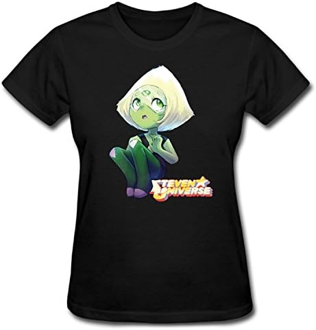 XNOVO Women's Short Sleeves Steven Universe Peridot Stylish T-shirt black XL