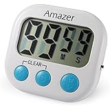 #1 BEST RATED TIMER Kitchen Timer, Amazer Digital Lound Kitchen Timer with Large Screen Magnet for Cooking Baking, Includes 1 AAA Battery
