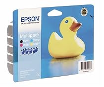 Epson T055640 - 4 Ink Cartridges cyan ( blue) yellow magenta ( red ) black T0551 T0552 T0553 T0554- For Stylus Photo RX420 RX425 R240 RX520