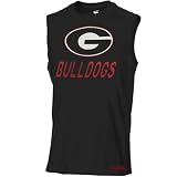 NCAA Georgia Bulldogs Dart Sleeveless T-shirt - Black (Large)