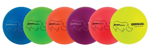 Champion Sports Rhino Skin Dodgeball Set of 6 (Neon Rainbow, 6