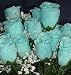 84 Silk Rose Flowers w/Raindrops - Wedding Flowers - Bridal/Floral - Aqua