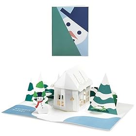 Sabuda Snowman Holiday House Pop Up Cards