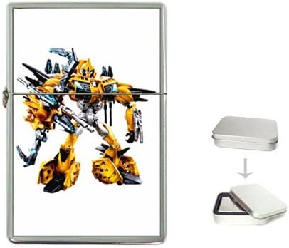 Transformers Age of Extinction Generations Leader Class Bumblebee Figure Metal Chrome Flip Top Lighter, The fluid fuel petrol is not included, measures 2.25"(H) x 1.5"(W) x 0.5"(D)