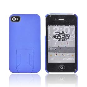Click here to buy For Apple Iphone 4S 4 Blue OEM Body Glove Slim Protective Rubberized Hard Case w Built-In Kickstand & Screen....