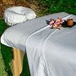Massage Table Sheet Set - White Poly/Cotton