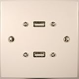 Euronetwork Wall Plate (loaded) 2 x USB A socket (F) plus a 45mm backbox