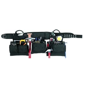 Custom Leathercraft 5605L Black, 18-Pocket, 5-Piece Professional Carpenters Combo by Custom Leather Craft