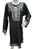 Black Top Embroidered Indian Kurti Tunic Kurta Dress