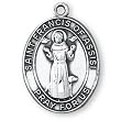 Sterling Silver St Francis of Assisi Medal and 24-inch Chain