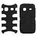 Fish Bone Protector Skin Hybrid Snap On Gel Cover (Faceplate) Cell Phone Case for Samsung Galaxy Prevail M820 Boost Mobile - Rubberized Black/Black