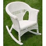 garden and patio furnitures item: Weather-Resistant Wicker Rocking Chair White Sturdy (White) (31