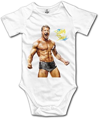 DHome Dolf Pro-wrestling Short-sleeve Infant Summer Jumpsuit Bodysuit Outfits Clothes White 6 M