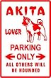 AKITA LOVER PARKING pet dog NEW street sign