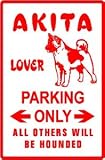 AKITA LOVER PARKING pet dog NEW street sign
