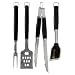 Charcoal Companion CC1005 4-Piece Perfect Chef Barbecue Tool Set with Black Handles