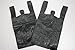Plastic Bag-Black Plain Embossed T-Shirt Bag 11.5