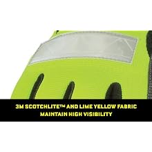 Youngstown Glove 08-3083-10-M Safety Lime Glove Lined with Kevlar Medium