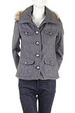 Buy Delias Wool Blend Fur Trim Heavy Felt Hooded Jacket Gray Buy Delias Wool Blend Fur Trim Heavy Felt Hooded Jacket Gray