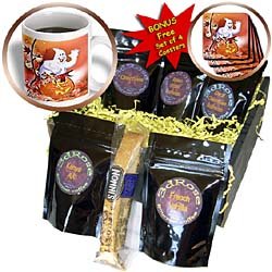 Milas Art Halloween - Halloween Ghost and Pumpkin - Coffee Gift Baskets - Coffee Gift Basket