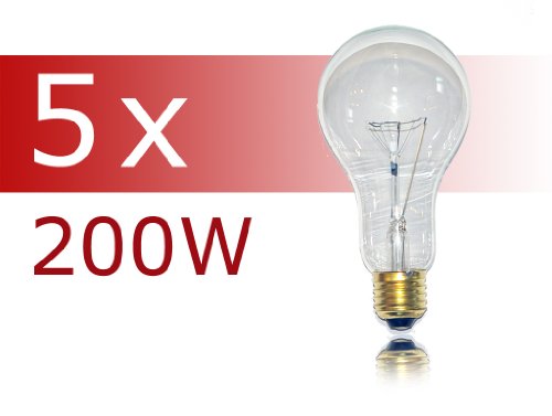 5 x Glühlampe Glühbirne 200W 200