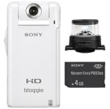 Sony bloggie MHS-PM5 Camera Kit - Camcorder - High Definition - widescreen - 5.0 Mpix - supported memory: MS Duo, SD, MS PRO Duo, SDHC - flash card - white