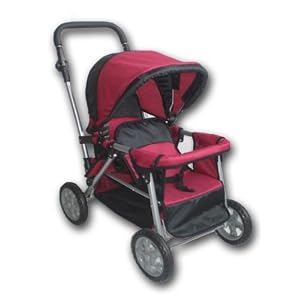 DOLL TWIN STROLLER #9386 w FREE Carriage Bag by