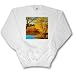 Jos Fauxtographee Realistic - Vibrant Blue Lake with Orange and Yellow Trees and Bushes in Southern Utah at Baker Dam - Sweatshirts