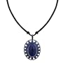 Moonlit Oasis Faux Rawhide Flower Pendant Necklace
