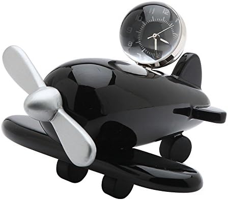 “Wooden” Propeller Plane Clock - Black