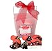 Gourmet Food : Dark Belgian Chocolate Dipped Valentines Fortune Cookies In Pink Container