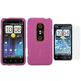 GTMax Hot Pink Soft Rubber Silicone Skin Protector Cover Case + Clear LCD S ....