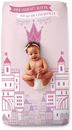 Hallmark Baby Holiday Picture Perfect Fitted Christmas Crib Sheet (Pink, Castle Scene)