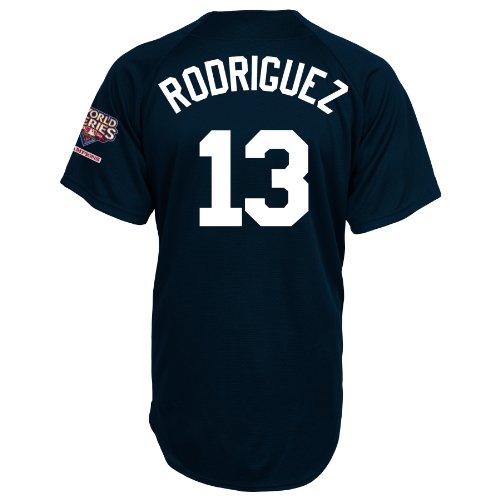 MLB New York Yankees Alex Rodriguez Adult Short-Sleeved Full Button Down Synthetic Replica Batting Practice Jersey, XX-Large