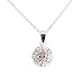 Shamballa Style Swarovski Crystal Disco Ball Friendship Bead Sterling Silver White Pendant with Sterling Silver Diamond Cut Oval Link Chain 46cm/ 18"