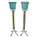 Set of 2 Tiki Torch Candle Holders - Turquoise