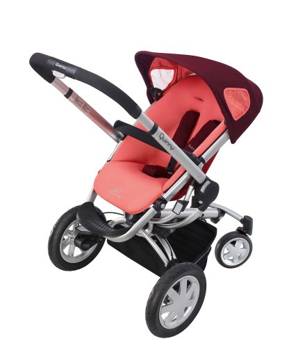 Imagen 3 de Quinny 60404930 Buzz 4 - Silla de paseo con cesta, capota, protector para la lluvia y adaptador para capazo (4 ruedas), color rosa y granate