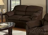 Connell Chocolate Microfiber Loveseat Sofa