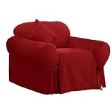 Sure Fit Cotton Duck Chair Slipcover - Claret