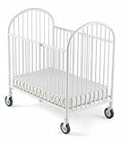 Foundations 4025-4F-CW Pinnacle Compact-Size Folding Crib with 4 Inch Foam Mattress - White