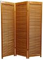 Louvered Door Design - 6ft. Shutter Style Folding Privacy Screen Room Divider w/ Blinds - 3 Panel Honey