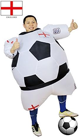 Adult Football Soccer Player Costume Inflatable Halloween Fancy Dress (England)