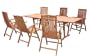 VIFAH V232SET3  Outdoor Wood 7-Piece Dining Set with Rectangular Extension Table, Natural Wood Finish, 91 by 39 by 29-Inch