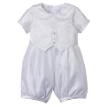 Newborn Boys' Christening Romper - White