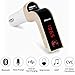 Bluetooth FM Transmitter for car,TIANSHILI handsfree bluetooth receiver Car Kit with Mic/TF Card/USB Drive/AUX Play for iPhone,iPad and Other Android Phones-Gold