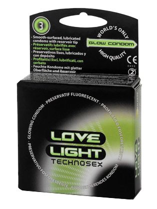 Technosex Love Light Leucht-Kondome - 3 Stk.