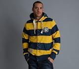 Destroyed Rugby zip-hood[french navy & yellow]の画像