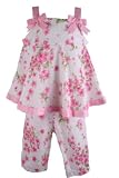 Rare Editions Spring/Summer Girls Pink Floral Print Capri Pant Set