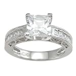 Cubic Zirconia CZ Princess Cut Engagement Promise Ring Size 5 6 7 8 9