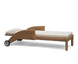 Jati JATI WICKER RATTAN SUN LOUNGER WITH ECRU CUSHION